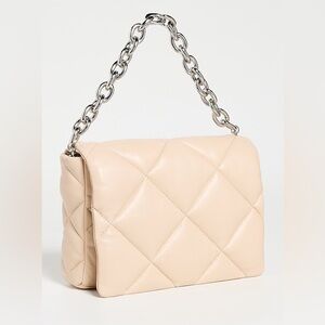 STAND STUDIO Brynnie Leather Bag Warm Sand Silver Strap Shoulder Bag
